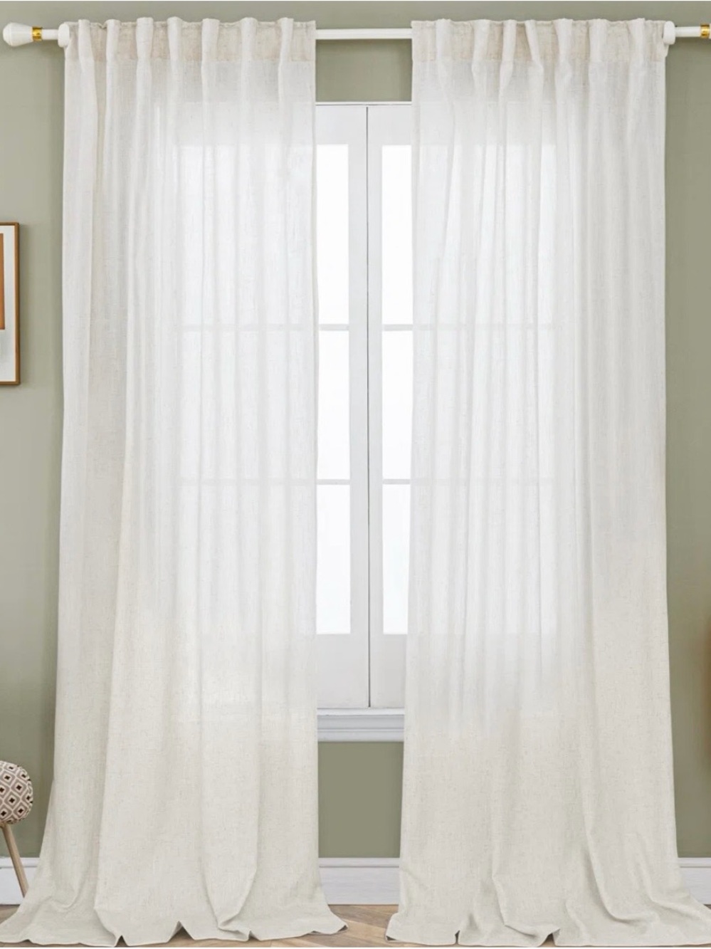 Set of 2 Ivory Curtain Panels - 102”